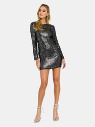 Open Back Sequin Dress