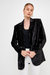 Oversized Velvet Blazer - Black