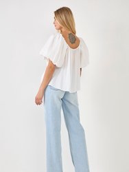 Pleated Puff Sleeve Top