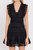 Plunging Neck Lace Trim Dress - Black