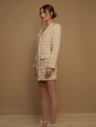 Premium Long Sleeve Tweed Mini Dress