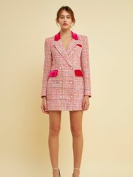 Premium Tweed Blazer Dress - Pink