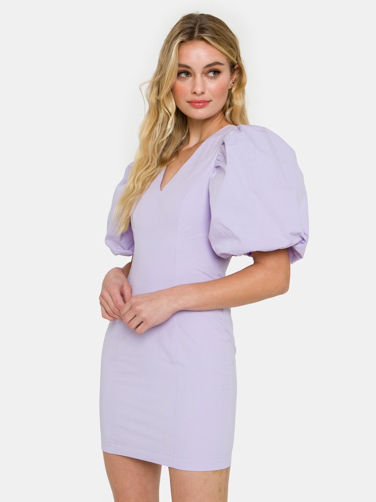 Puff Sleeve Mini Dress