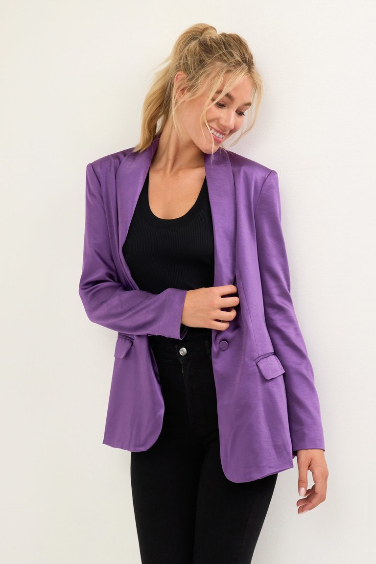 Satin Blazer - Purple