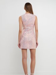 Sequin Tweed Mini Dress