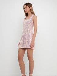 Sequin Tweed Mini Dress