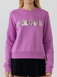 Sequins & Beads Letter Sweatshirt