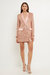 Sequins Belted Blazer - Rose Gold