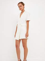 Short Sleeve Blazer Romper