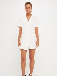 Short Sleeve Blazer Romper