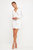 Shoulder Pad Satin Mini Dress - White