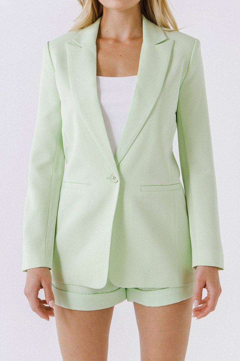 Single Breasted Blazer - Pistachio