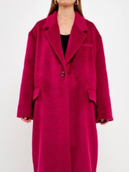 Single Button Coat - Cherry