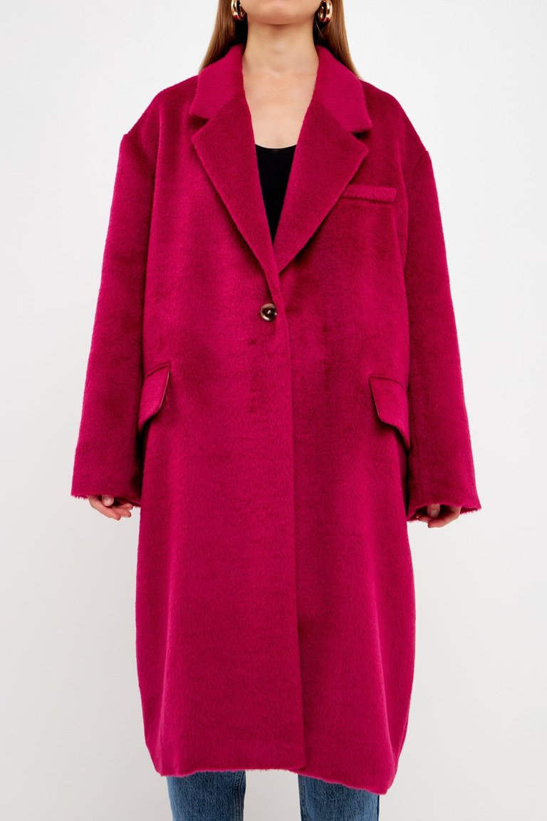 Single Button Coat - Cherry