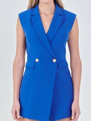 Sleeveless Blazer Romper