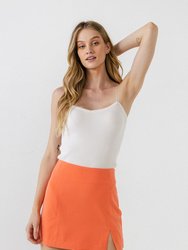 Slit Detail Mini Skirt - Orange