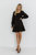 Square Neckline Lace Trim Dress - Black