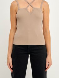 Strap Detail Fitted Knit Top