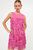 Suede Fringe Sleeveless Mini Dress - Pink