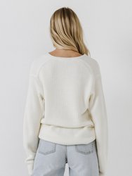 V- Neckline Long Sleeve Sweater