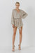 Wrap Belted Sequins Romper - Ivory