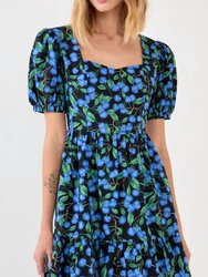 Blueberry Mini Dress - Blueberry Print
