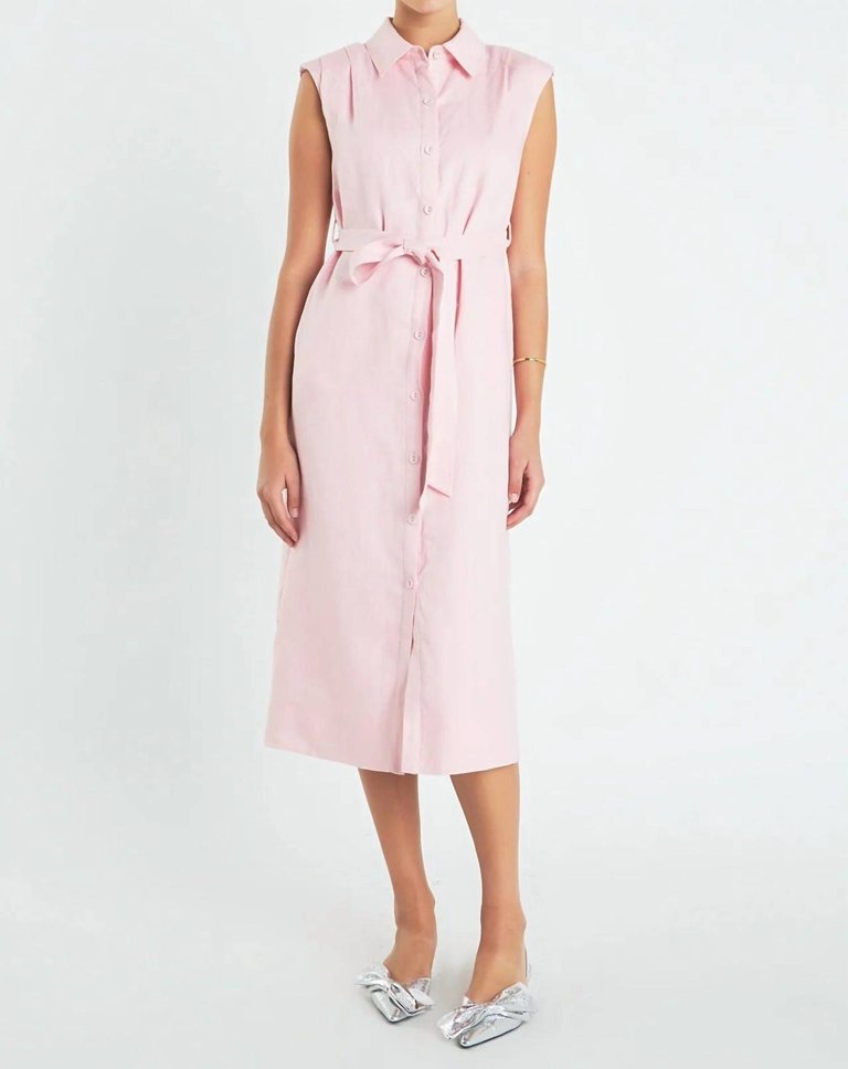 Breeze Midi Dress In Light Pink - Light Pink