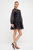 Check Organza Buttoned Long Sleeve Mini Dress