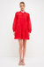 Check Organza Buttoned Long Sleeve Mini Dress