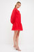 Check Organza Buttoned Long Sleeve Mini Dress