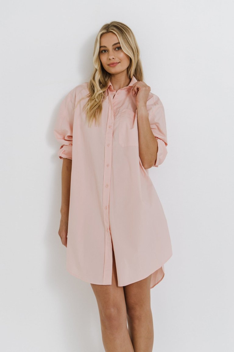 Classic Collared Dress Shirt - Blush