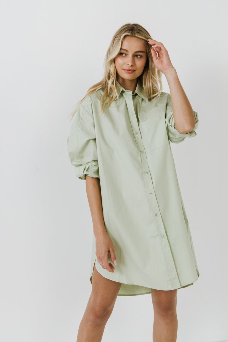 Classic Collared Dress Shirt - Pistachio