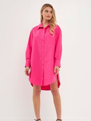 Classic Collared Dress Shirt - Fuchsia