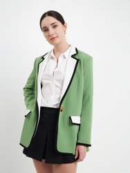 Color Block Blazer - Green Combo - Green Combo