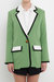 Color Block Blazer - Green Combo