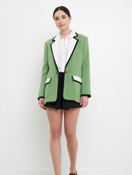 Color Block Blazer - Green Combo