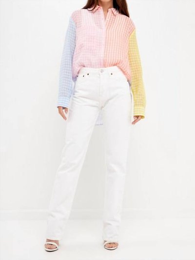 English Factory Color Block Gingham Top product