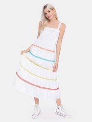 Color Trim Sleeveless Maxi Dress