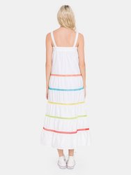 Color Trim Sleeveless Maxi Dress