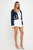 Contrast Detail Cardigan - Navy White