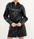 Faux Leather Cinched Mini Dress - Black