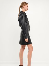 Faux Leather Mini Dress