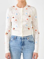 Floral Handmade Embroidery Cardigan