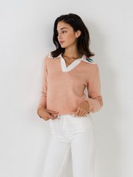 Floral Handmade Embroidery Sweater - Dusty Pink