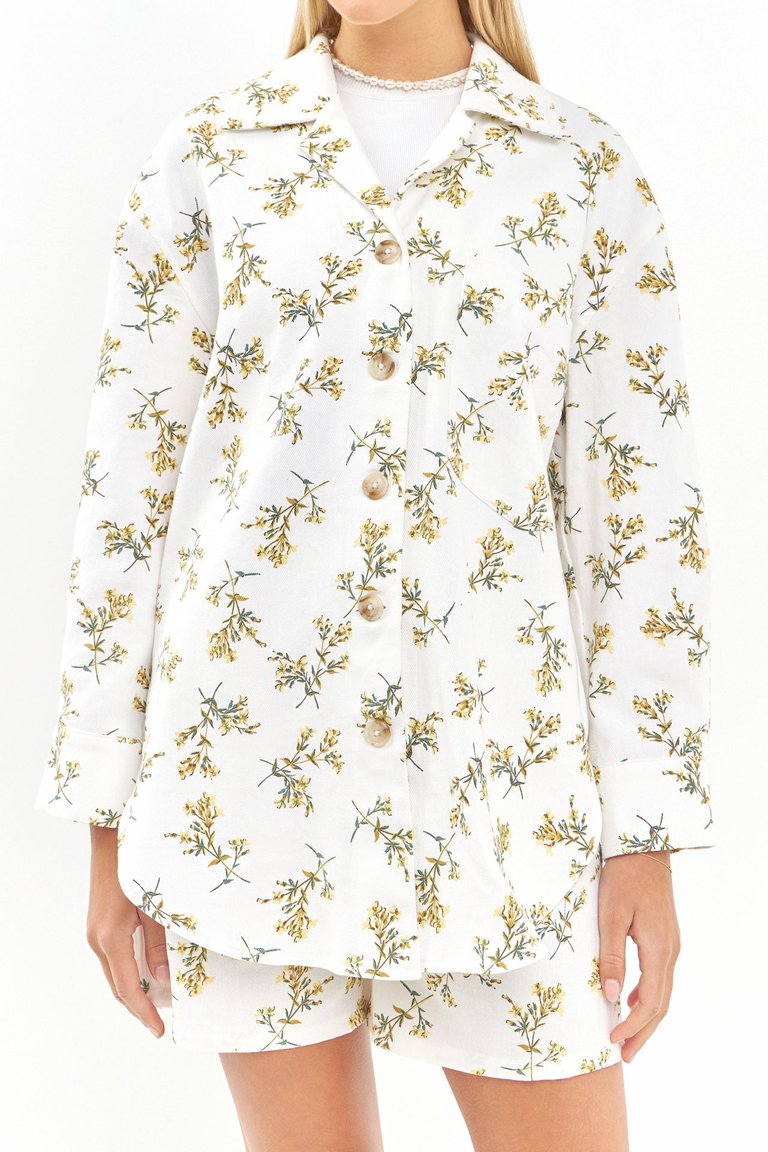 Floral Oversized Shirts Jacket