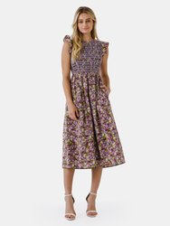 Floral Smocked Midi Dress