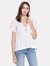 Front Tie Poplin Short Sleeve Top