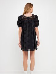 Geometric Eyelet Mini Dress