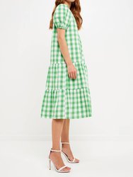 Gingham Midi Dress