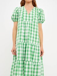 Gingham Midi Dress